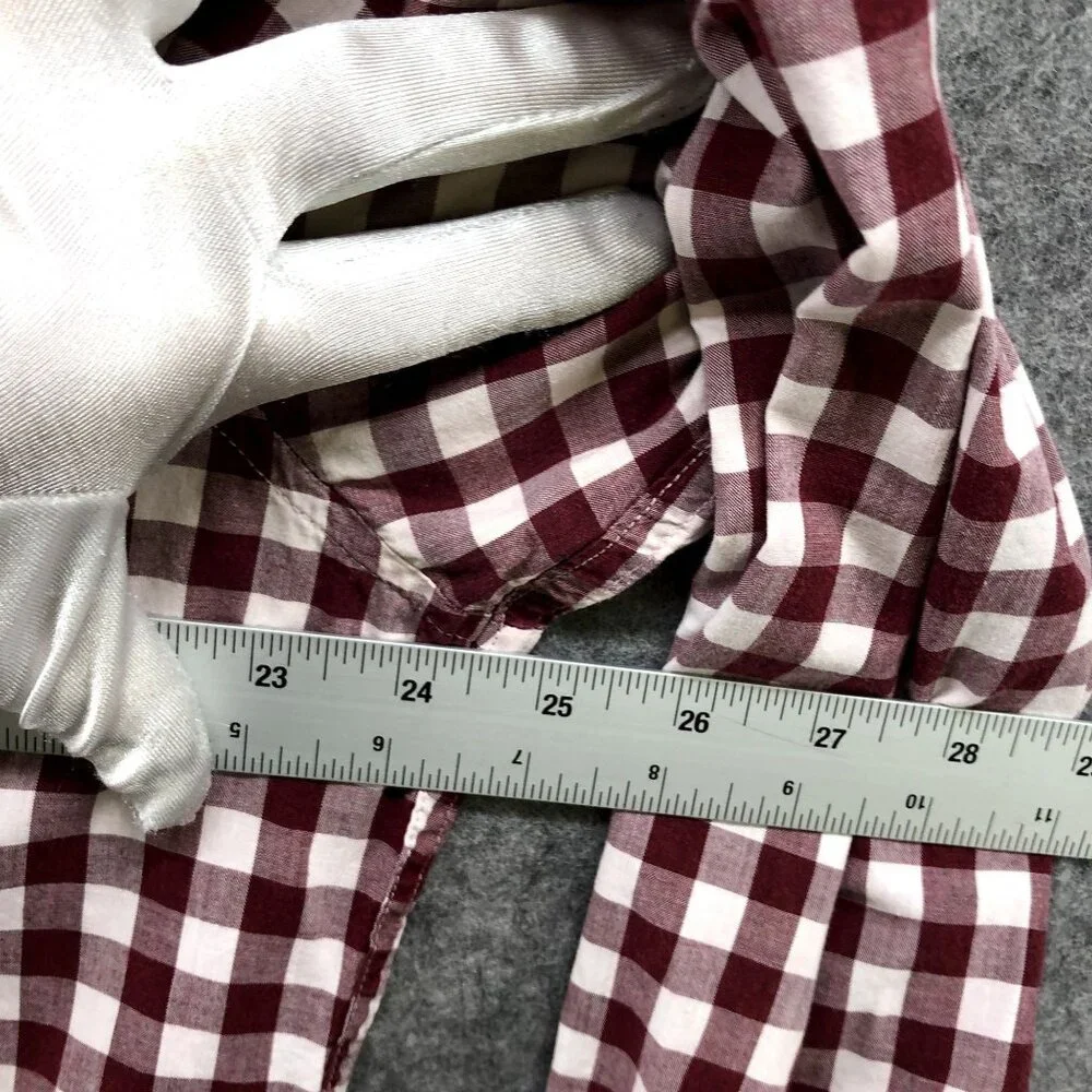 J. Crew Slim Fit Button Down Shirt Mens XL Long Sleeve‎ Red White Plaid